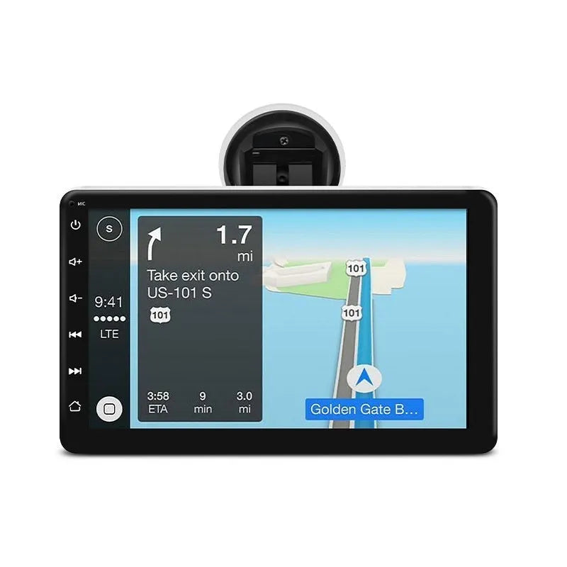 Wireless Carplay GPS car navigator with 7 inch OLED screen and suction cup mount