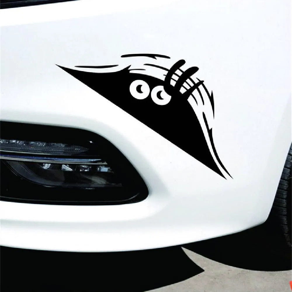 Set of four self-adhesive vinyl body stickers showing smiley and angry face designs, each measuring 19cm by 7cm.