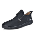 Men's leather-style boots with front zipper closure in multiple colour options