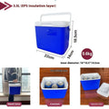 Blue aluminium foil portable camping cooler with EPS insulation in multiple size options.