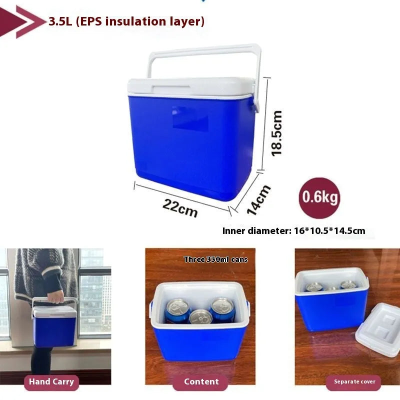 Blue aluminium foil portable camping cooler with EPS insulation in multiple size options.