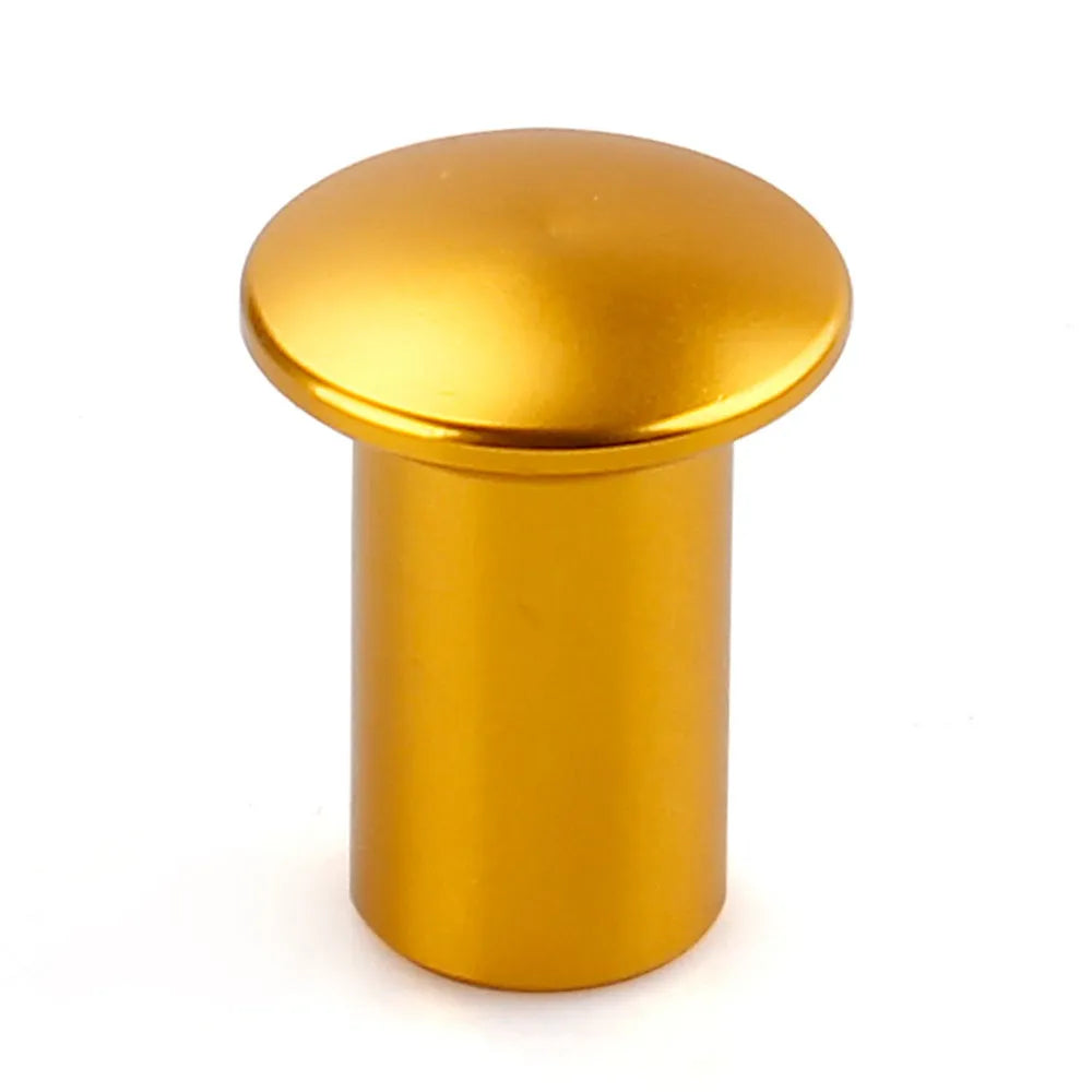 Aluminium alloy handbrake release button cap for car modification in five colour options.