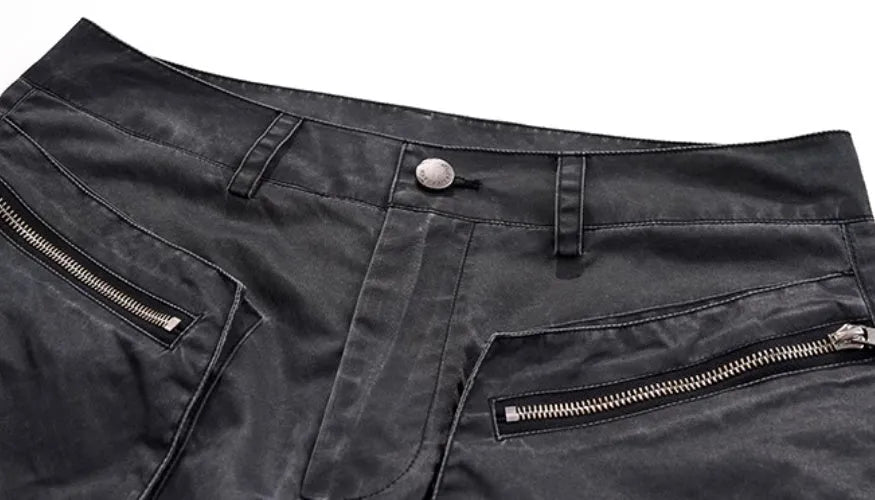 Retro three-dimensional keel casual sports pants in grey with straight hem design