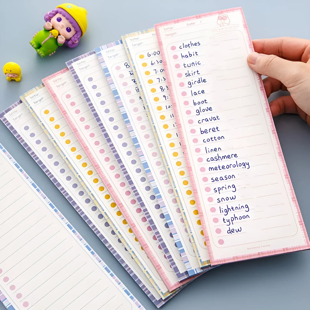Creative sticky note pad with animal designs and ruled options in seven colour variations