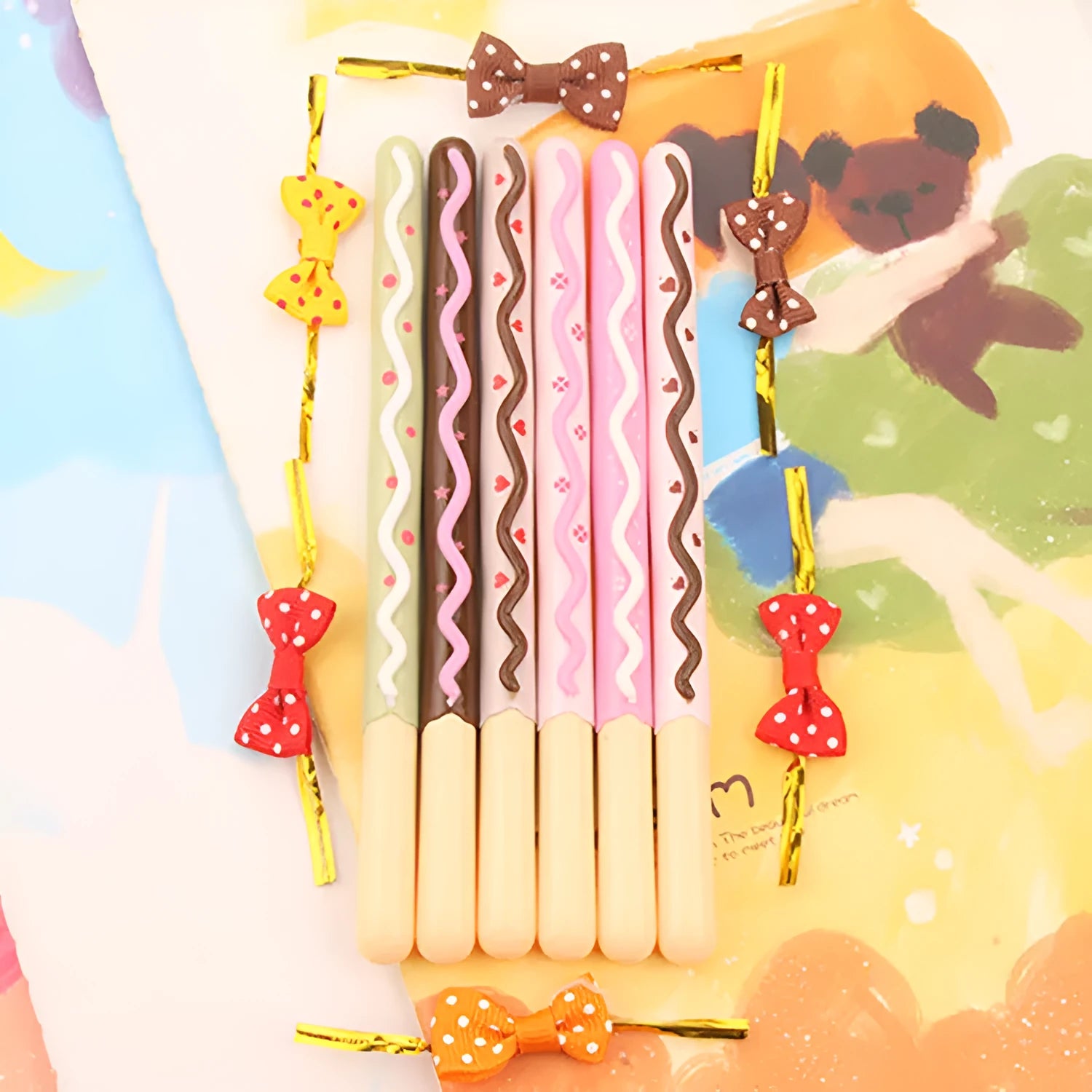 Plastic realistic biscuit chocolate bar design erasable gel pen with black ink 0.38mm fine tip