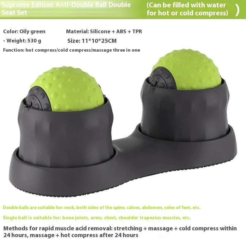 Massage ball with cold and hot compress functionality in caramel mocha colour for foot and back massage