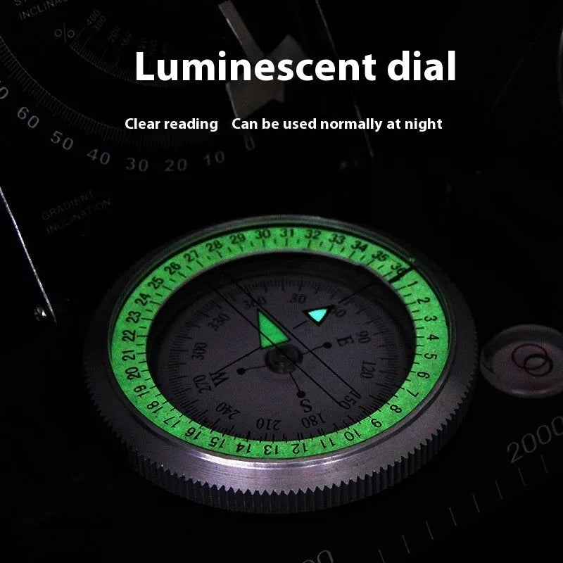 K4074 metal outdoor compass with hanging rope showing 10cm dimensions for camping navigation