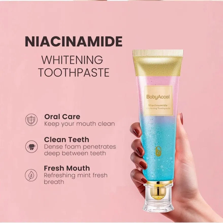 100g tube of nicotinamide whitening toothpaste for adult men and women.