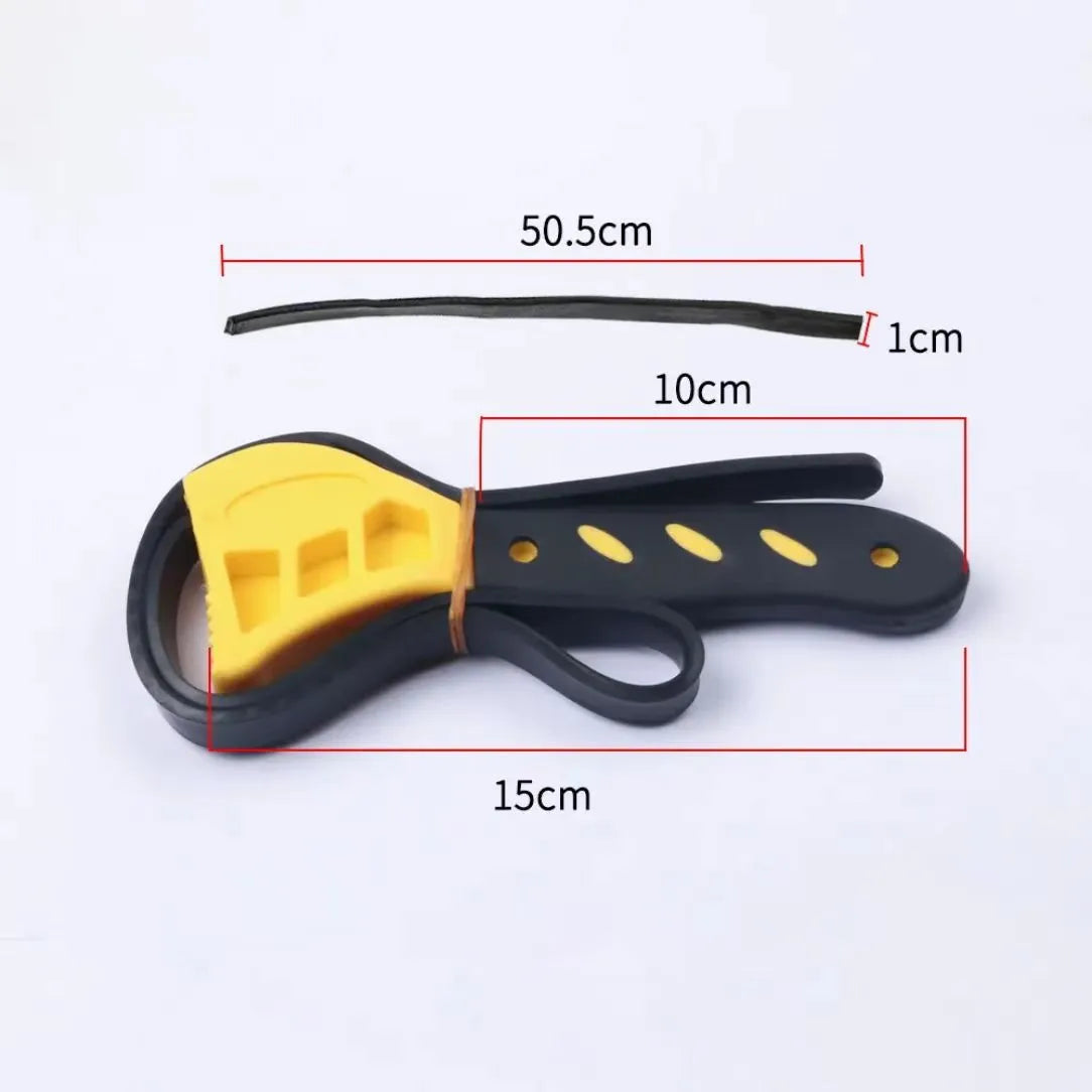 6-inch and 8-inch adjustable rubber strap wrench set with plastic handle and phosphating treated metal