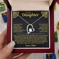Silver and gold hollow heart necklace pendant with gift card and gift box packaging options.