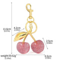 Red zinc alloy cherry pendant key ring for car keys and bag decoration