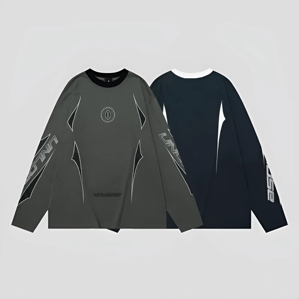 Men's grey khaki cotton pullover with drop shoulder sleeves and loose fit design