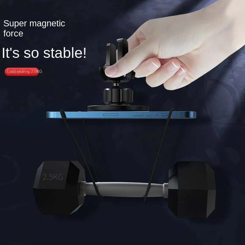 Black aluminium alloy magnetic car air vent phone holder with adjustable ball head
