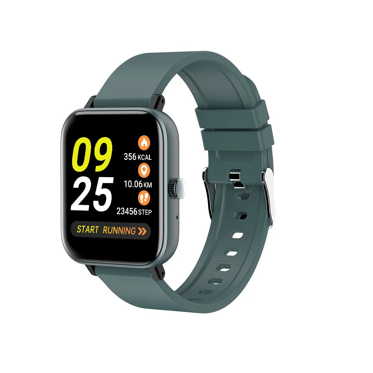 Y30 smartwatch with 1.54 inch touch screen displaying heart rate data, available in black blue pink silver gray