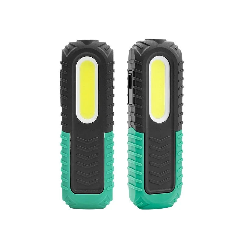 Black and green USB rechargeable auto repair work light with 165mm length