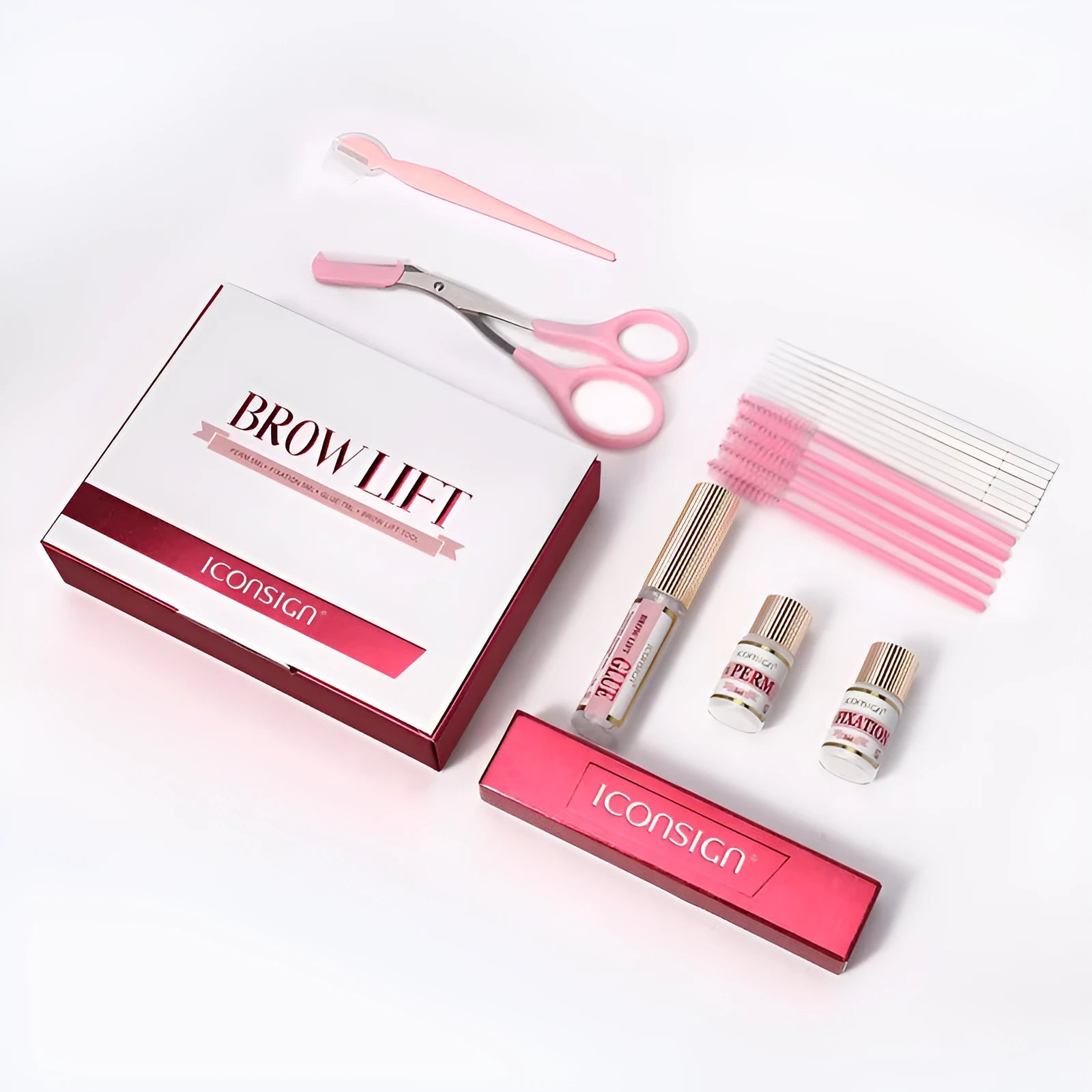 Pink eyebrow perm suit complete kit for eyebrow scalding and styling treatments