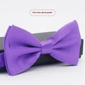 Men's solid colour pre-tied bow tie in flat head style on white background