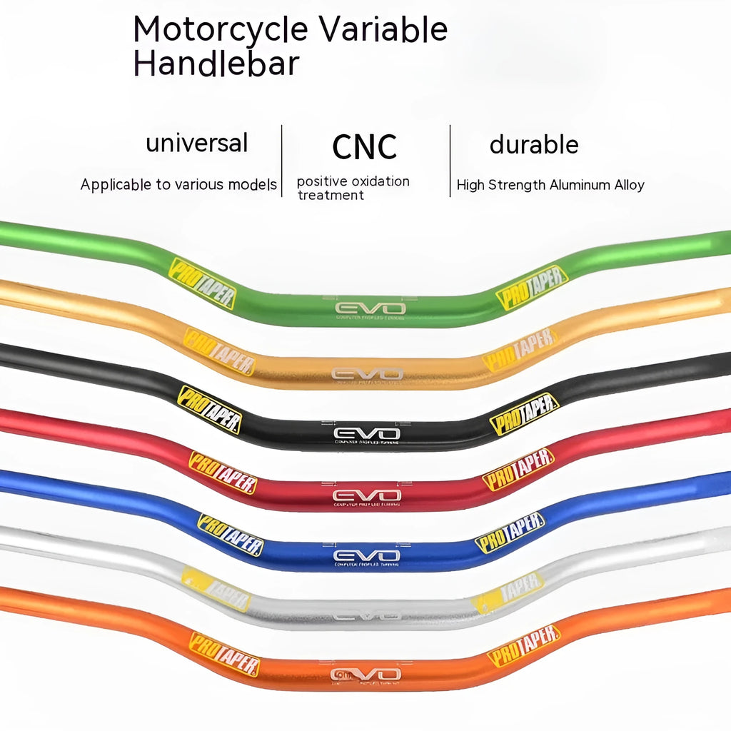 Aluminium motorcycle handlebar with 28mm diameter and orange finish for scrambling bikes