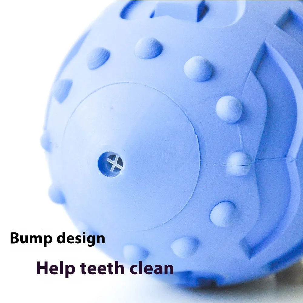 Bite-resistant rubber rugby ball dog toy in light green for teeth cleaning and training