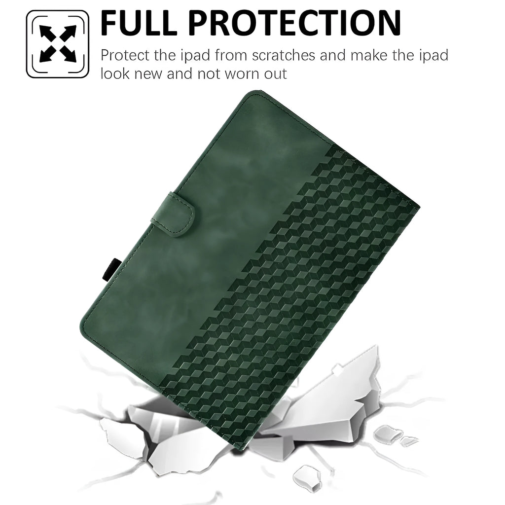 Leather iPad case with card holder in diamond frosted black design for iPad Pro 11