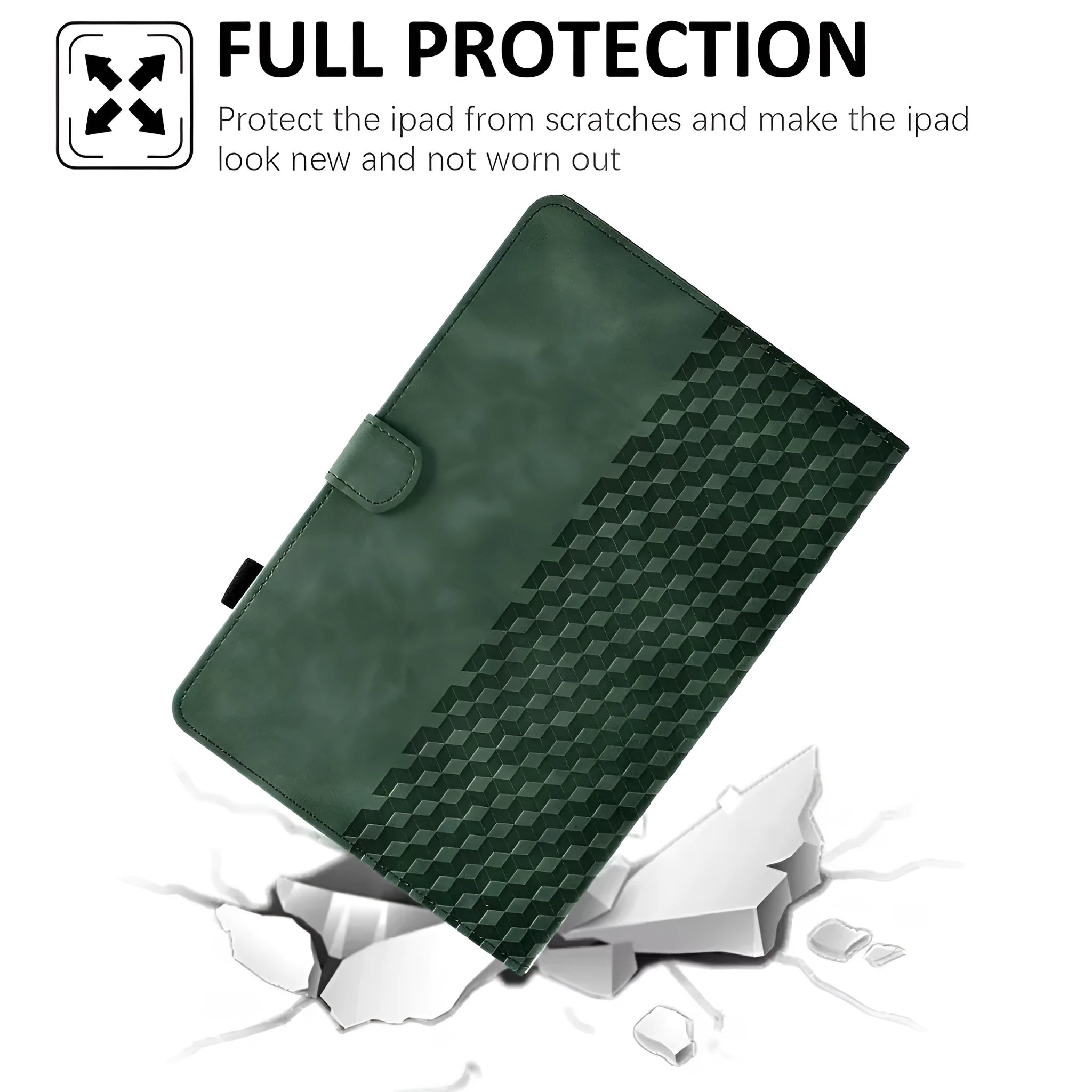 Leather iPad case with card holder in diamond frosted black design for iPad Pro 11