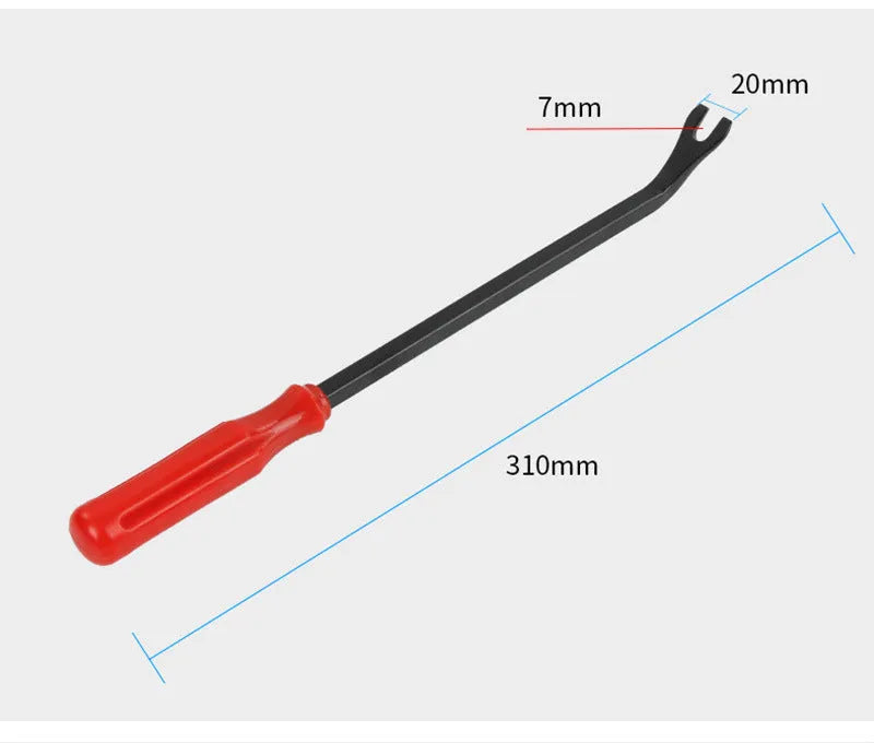 Red handled steel clip driver pliers for GM automotive door panel and horn nailing repair weighing 203g
