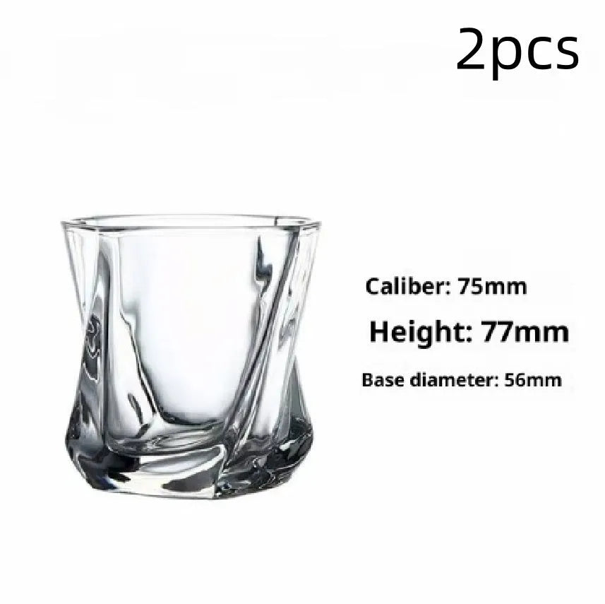 High-grade transparent glass 150ml swing whiskey glass on surface