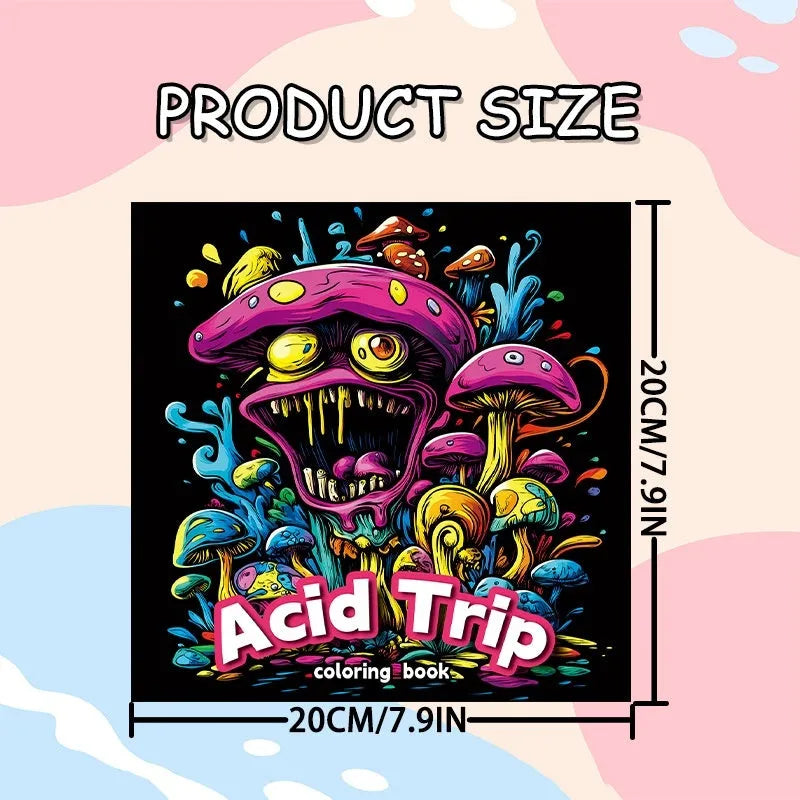 Acid tour colour painting book with paper construction measuring 200mm in length