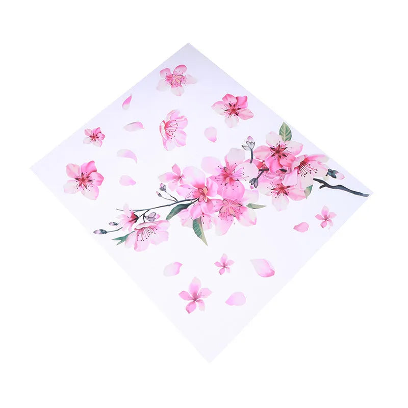 Cherry blossom flower pattern car sticker on vehicle window, available in two size options.