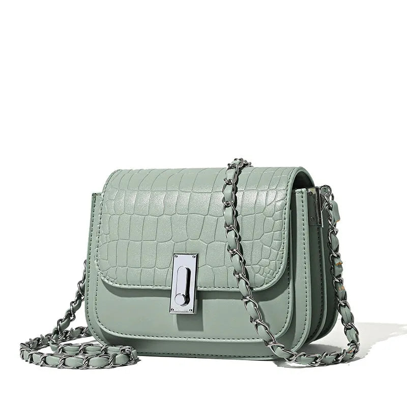 Soft PU leather women's crossbody shoulder bag in horizontal square shape with mobile phone pocket