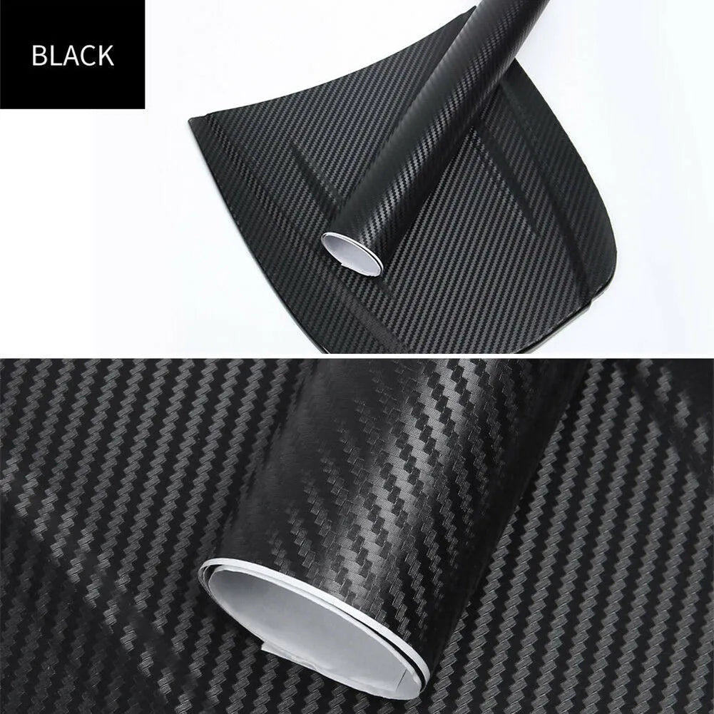 Carbon fibre sticker roll with 3D stereo texture in eight colour options for car decoration