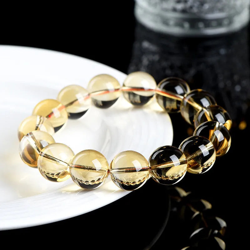Natural citrine scattered beads bracelet with polished 7A and 6A grade stones in original jewellery design