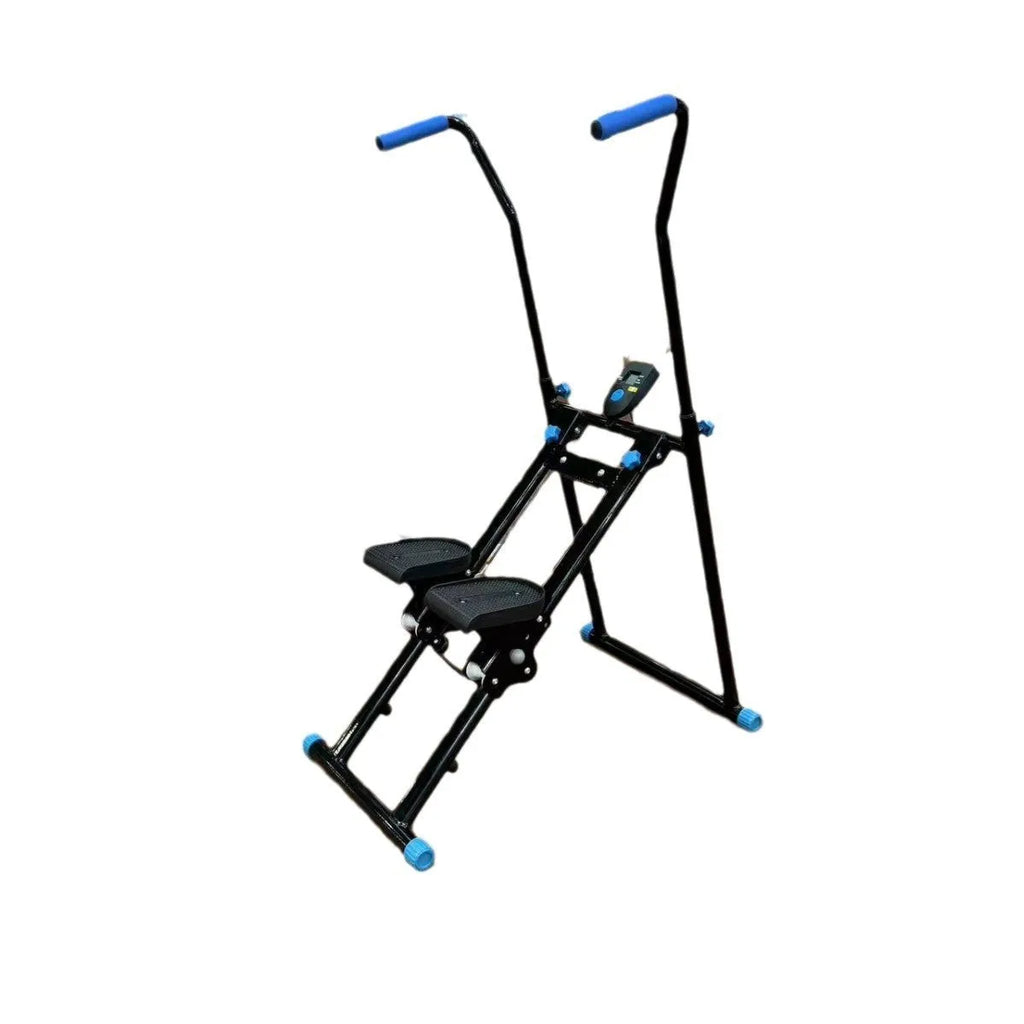 White foldable indoor climbing machine with integrated treadmill for home fitness