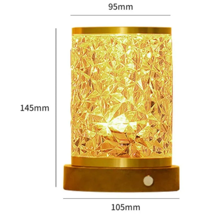 Small rotating water ripple night light with solid wood base and acrylic shell