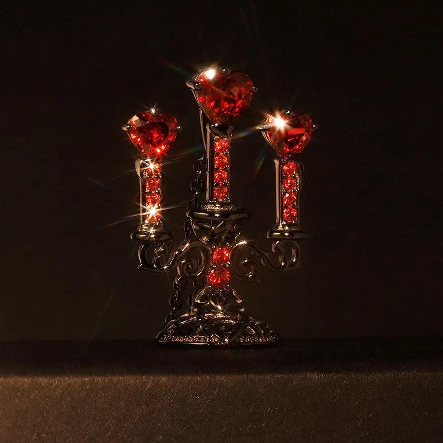Retro hollow candlestick women's necklace with gothic cross chain in zinc alloy construction