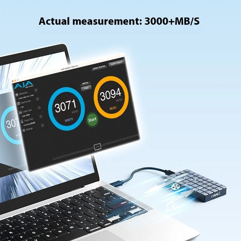 USB4 hard disk box aluminium enclosure measuring 50x118x13mm with 40Gbps speed