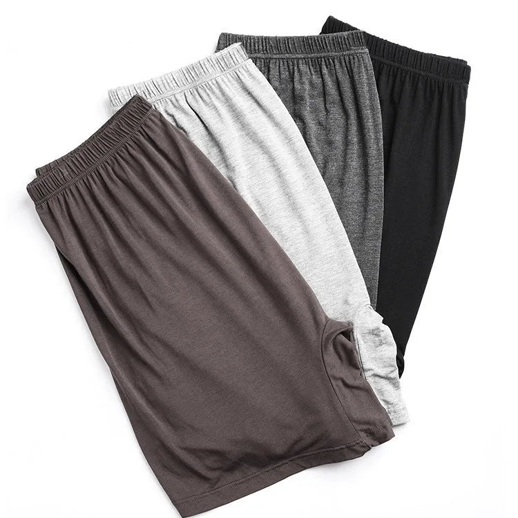 Men's solid colour modal boxer shorts with high waist design on a plain background.