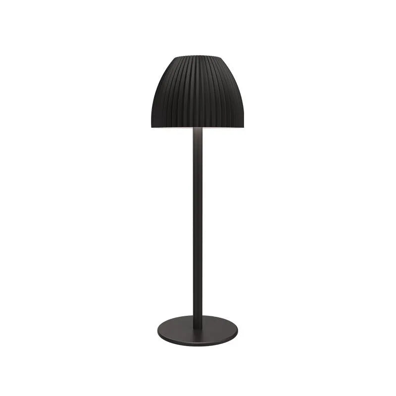Ins pattern dimming small night lamp with thin round base in black or white colour