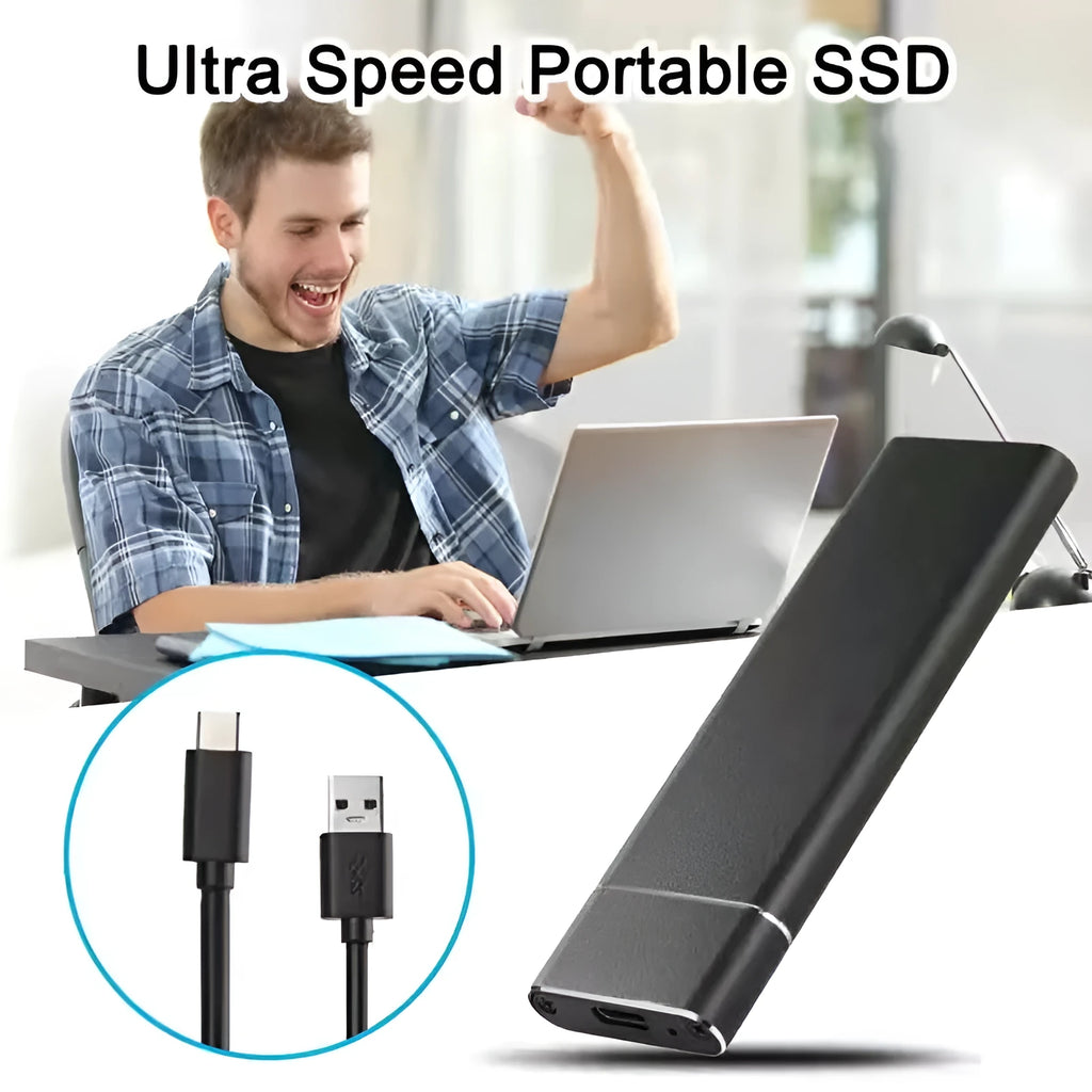 Ultra-thin 6TB mobile hard disk with metal shell in black, blue, orange, red, or silver colour options