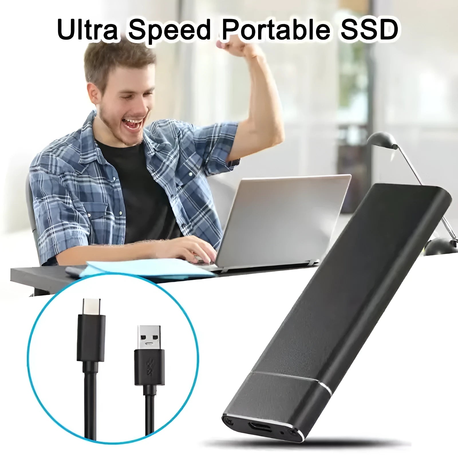 Ultra-thin 6TB mobile hard disk with metal shell in black, blue, orange, red, or silver colour options