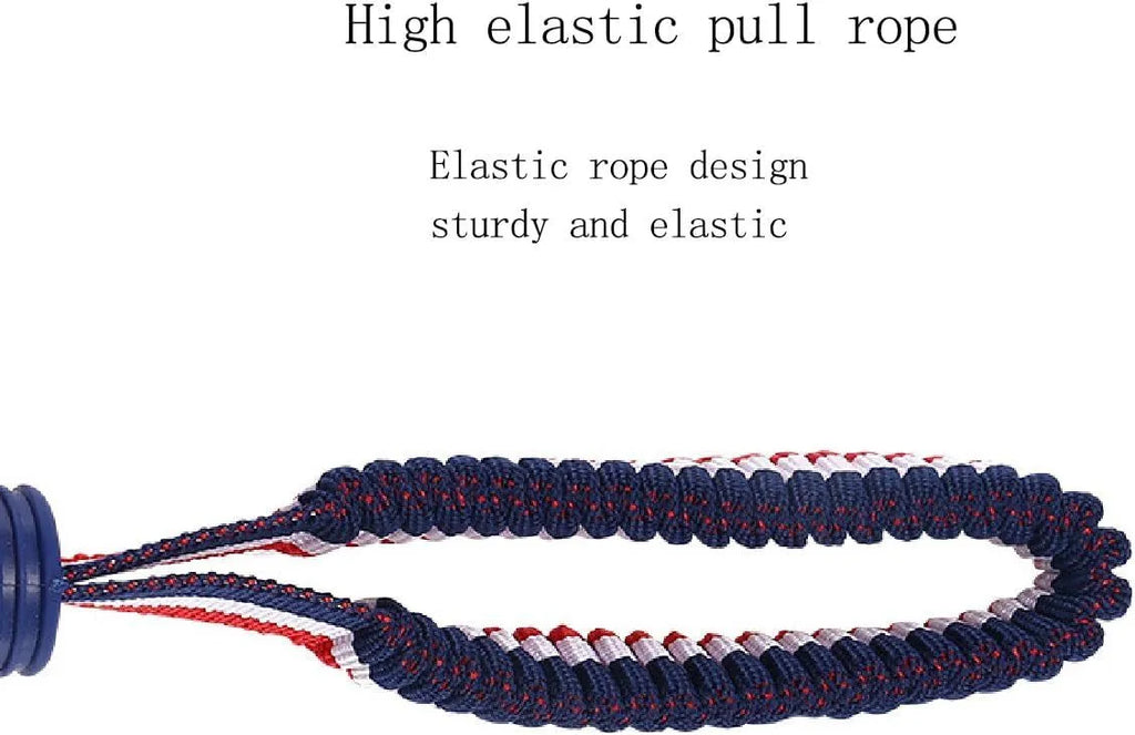 Blue natural rubber dog ball with rope attachment for small medium dogs