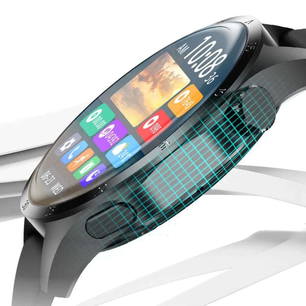 Black Bluetooth smartwatch with health monitoring features on either silicone sport or Milan mesh metal strap