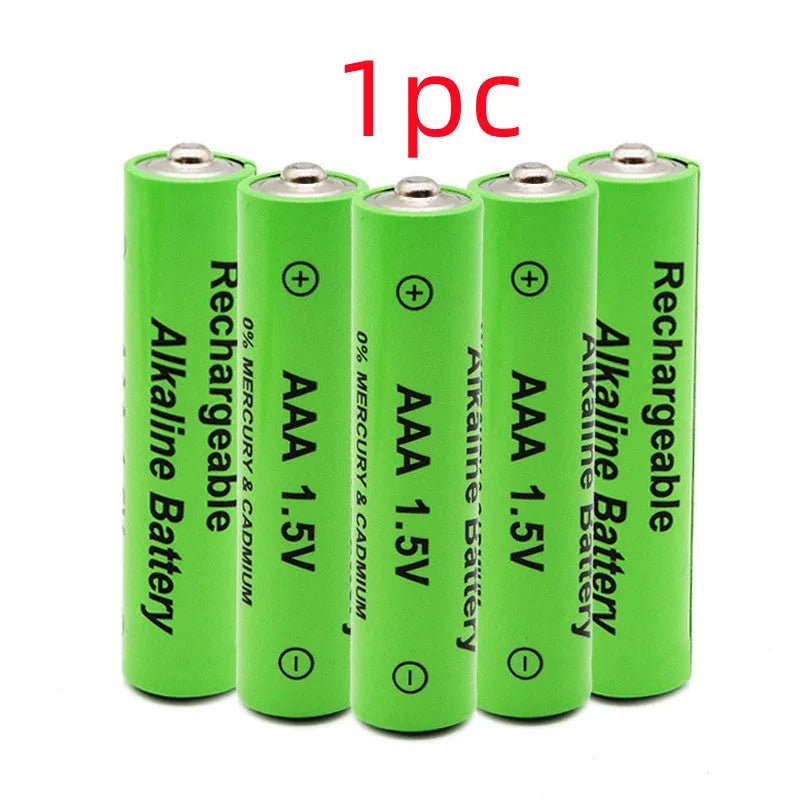 Pack of green AA alkaline rechargeable batteries labelled 3000mAh 1.5V