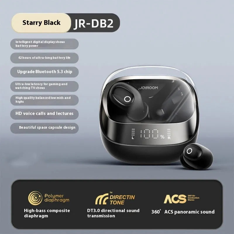 Wireless in-ear Bluetooth headphones with charging case in dawn white or starry sky black colour