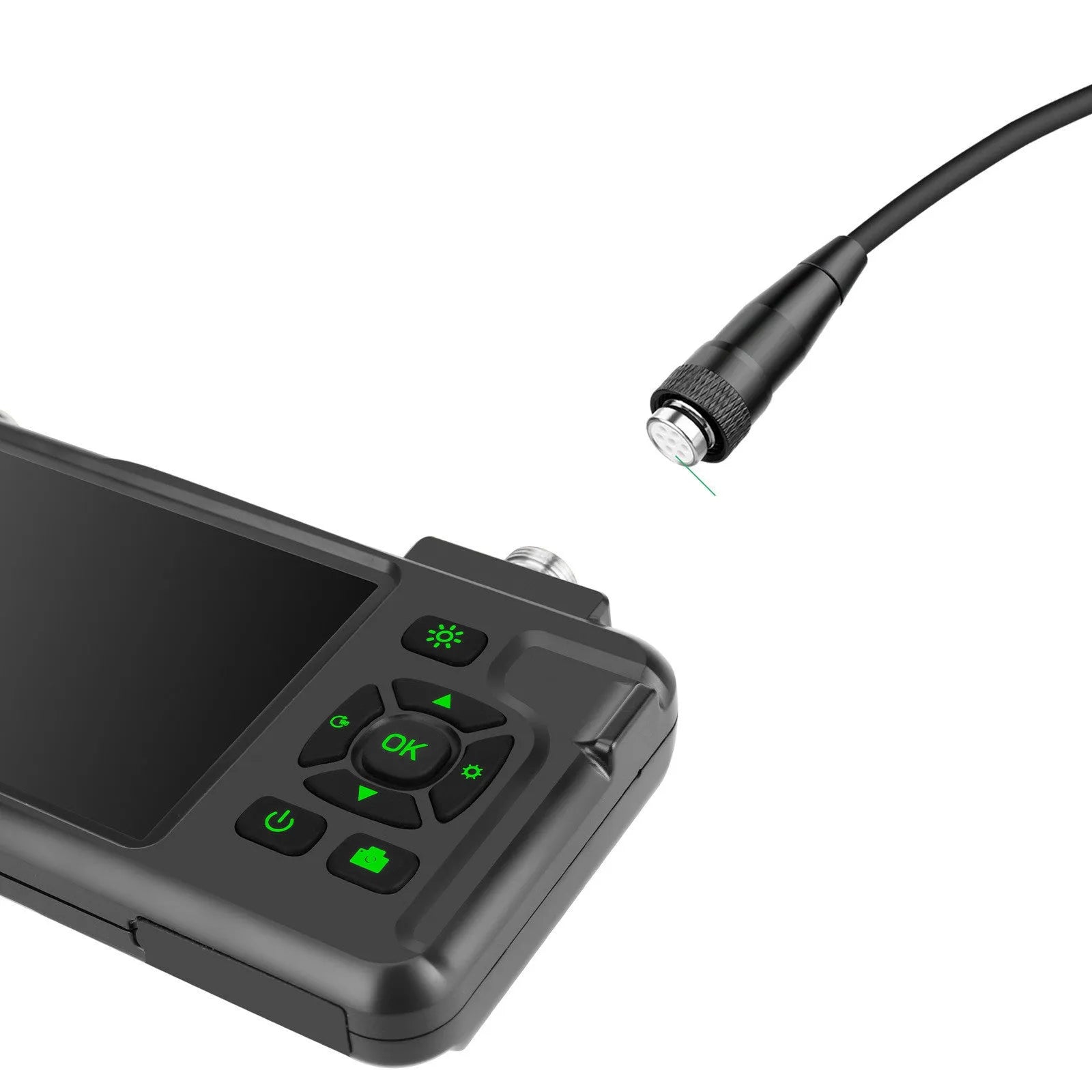 Handheld industrial endoscope with 4.5-inch screen and 5.5mm camera on 1 metre cable for pipeline inspection