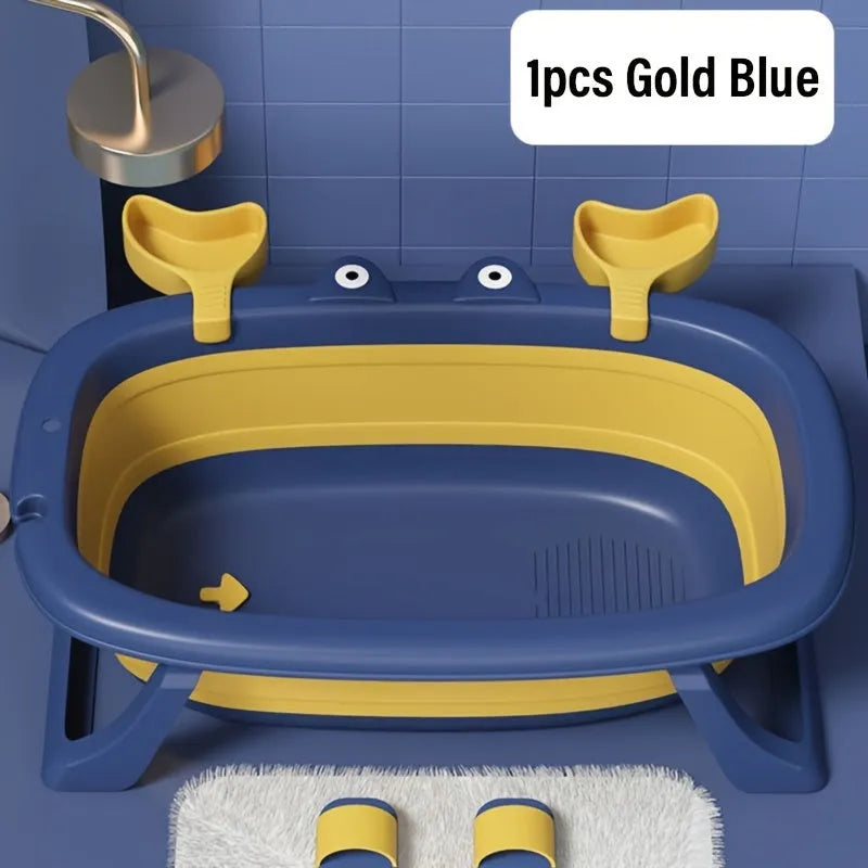Blue foldable plastic pet tub for small dogs and cats