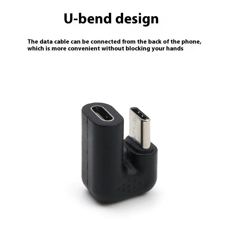 Plastic U-bend adapter extension cable with 4-piece adapter set for mobile devices