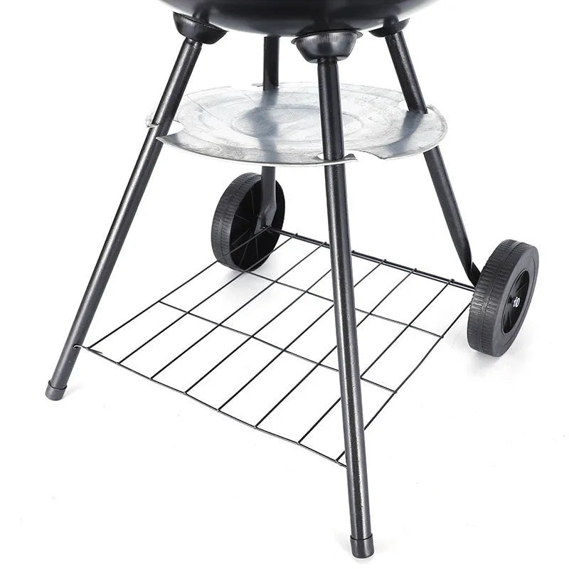 14-inch portable barbecue oven grill with iron construction and apple stove design