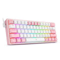 K617 RGB mechanical keyboard in white pink colour with dual-keycap design