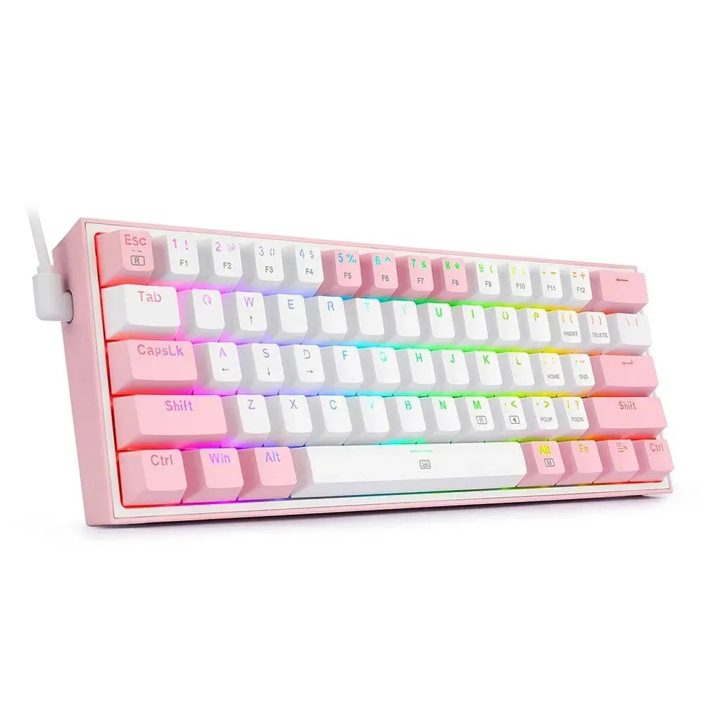 K617 RGB mechanical keyboard in white pink colour with dual-keycap design